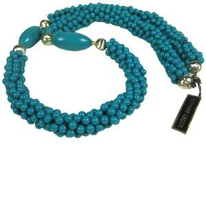 Beaded Necklace Strand 26 Inch Goldtone Strand Vintage 70s 80s Hong Kong Lucite